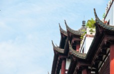 上海建筑上海城隍庙中式古建筑阁楼飞檐图片
