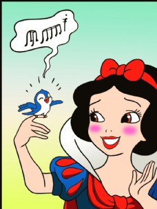 小白雪公主白雪公主小鸟唱歌图片