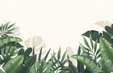 绿树手绘植物背景图片