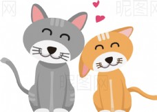 七夕情人节情侣小猫图片