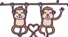七夕情人节猴子图片