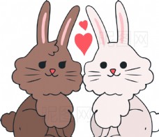 七夕情人节兔子图片