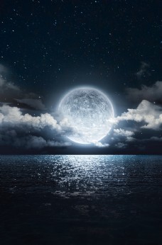 网页模板唯美月亮背景图片