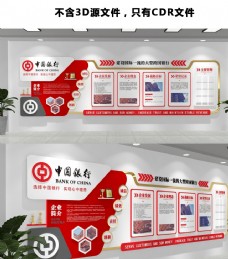 创意广告红色简约创意银行文化墙图片