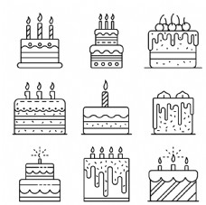 生日快乐蛋糕矢量图图片