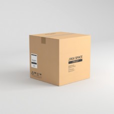 vi设计牛皮纸包装盒快递纸箱样机图片