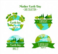 绿树世界地球日树林标签图片