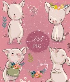 小可爱可爱手绘小猪图片