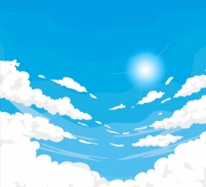 蓝天蓝色天空云朵风景图片