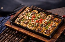 美食素材铁板豆腐美食食材背景海报素材图片