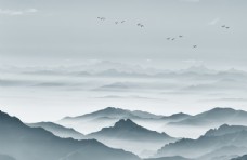 水墨中国风山水装饰画图片