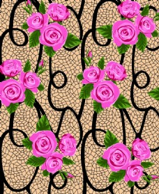 几何花纹几何纹理玫瑰花卉图片