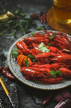 美食素材麻辣龙虾美食食材海报素材图片