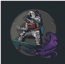 木材太空滑板宇航员图片