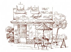 茶餐厅快餐咖啡奶茶手绘图片