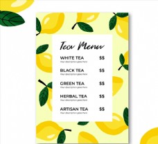 创意柠檬茶水单图片