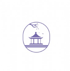 水墨中国风中国风亭子logo图片