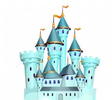 时尚色彩蓝色卡通城堡图片