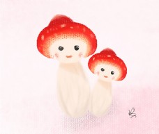 插画蘑菇图片