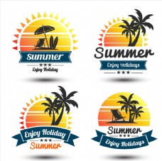 夏季假期太阳标签图片