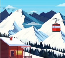 冬季滑雪场风景图片