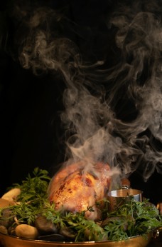 美食背景烤鸡烧鸡美食食材背景海报素材图片