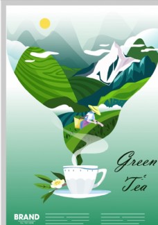 绿茶茶园海报图片