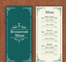 古典花纹餐馆菜单图片