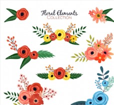 矢量花卉彩色花卉设计矢量图片
