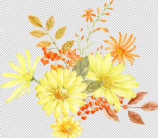鲜花装饰鲜艳水彩花朵装饰图片