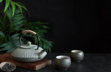 psd素材茶具茶叶复古传统背景海报素材图片