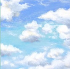 油画云朵天空图片
