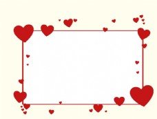爱情大红色爱心情人节边框图片