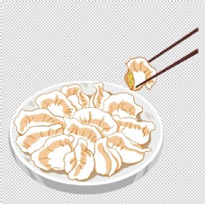 传统节日手绘饺子素材图片