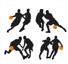篮球运动人物剪影图片