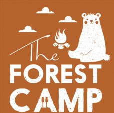 熊森林野营艺术字图片