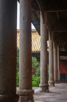建筑素材石柱走廊复古建筑背景海报素材图片