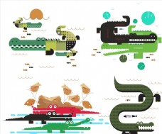 抽象设计抽象鳄鱼设计图片