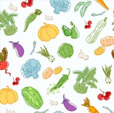 蔬菜水果无缝背景图片