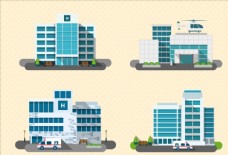 医院卡通矢量图图片