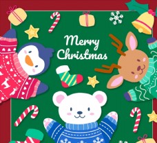 贺卡卡片动物圣诞贺卡图片