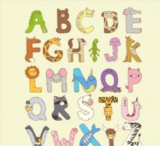 动物字母艺术字图片