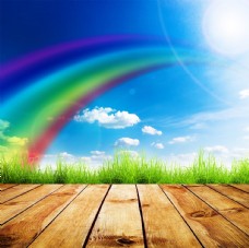 天空彩虹图片