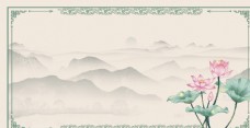 古镇中国风水墨背景图片