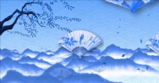 画中国风高清中国风扇子动画背景视频