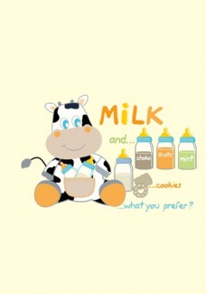 动漫图案奶牛牛奶图片