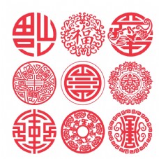 中国风设计创意红色花纹福字图片