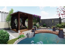 景观设计别墅庭院效果图图片