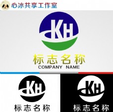 KH字母logo图片
