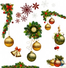 圣诞节装饰挂件彩球png素材图片